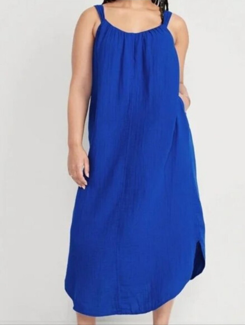 Old Navy Sapphire Blue 100% Cotton Gauze Maxi Dress